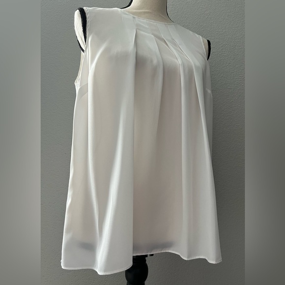 Michael Kors Tops - Michael Kors Sleeveless Ivory Pleated Front Blouse - Petite Medium -Work Office